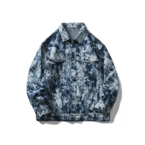 Men's Autumn Loose Hip Hop Street Gradient Tie Dye Premium Sense Jacket