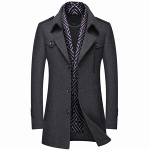 Thickened Men's Wool Woolen Trench Coat