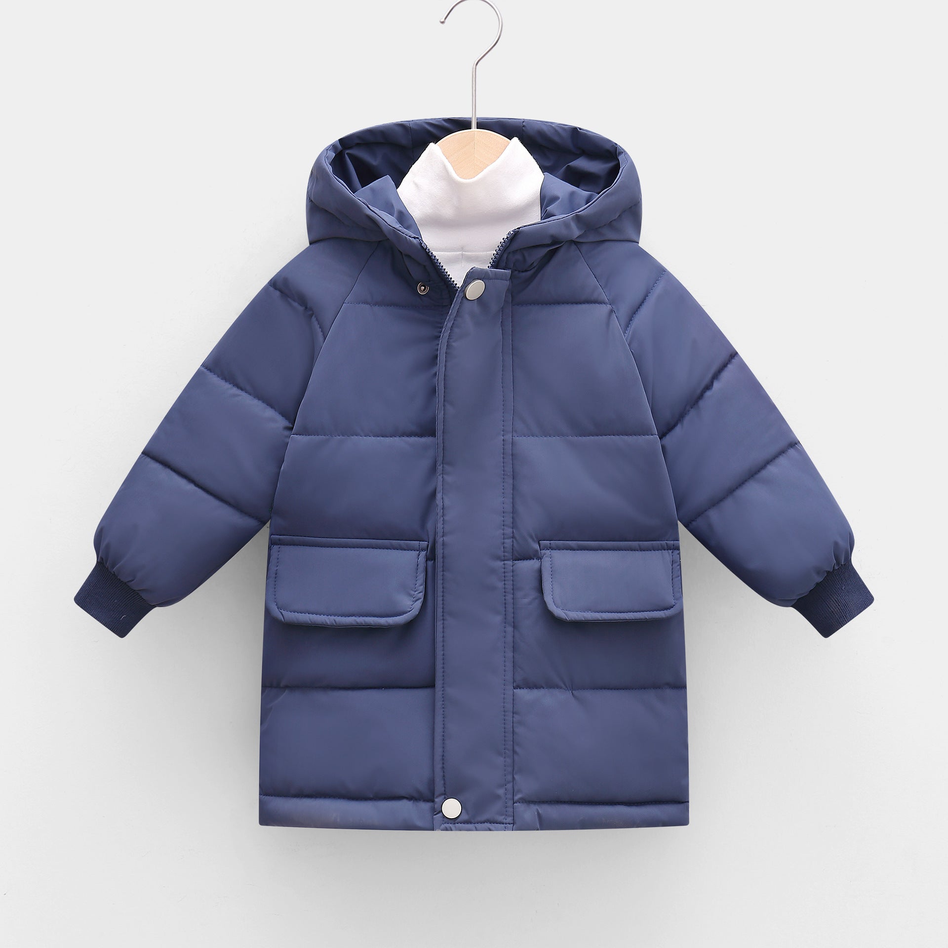 Mid-length Children's Cotton Clothes Hooded Thickened Jacket - Image 12