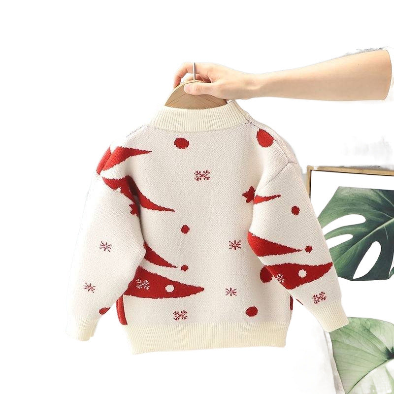 Western Style Christmas Red New Year Greeting Baby Thickened Kids' Sweater - Image 4