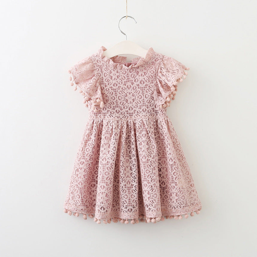 New Brands Dresses Tassel Hollow Out Design Princess Dress Kids Clothes - Image 3