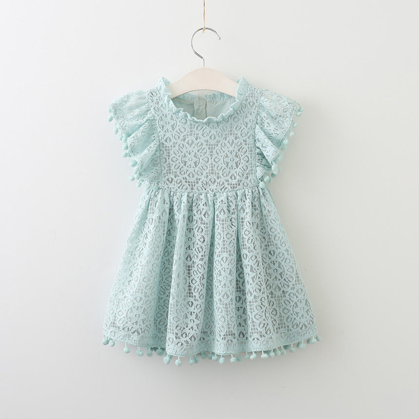 New Brands Dresses Tassel Hollow Out Design Princess Dress Kids Clothes - Image 4