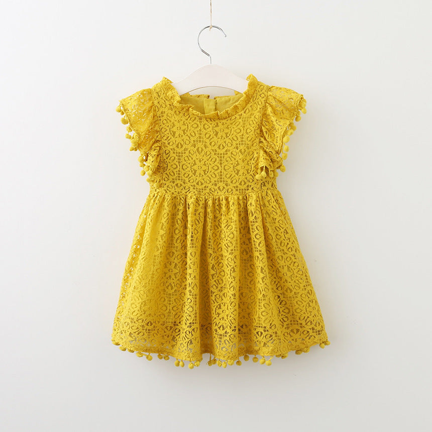New Brands Dresses Tassel Hollow Out Design Princess Dress Kids Clothes - Image 2