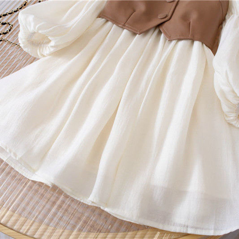 Girls' Dress Two-piece Vest Set Long Sleeve - Image 4