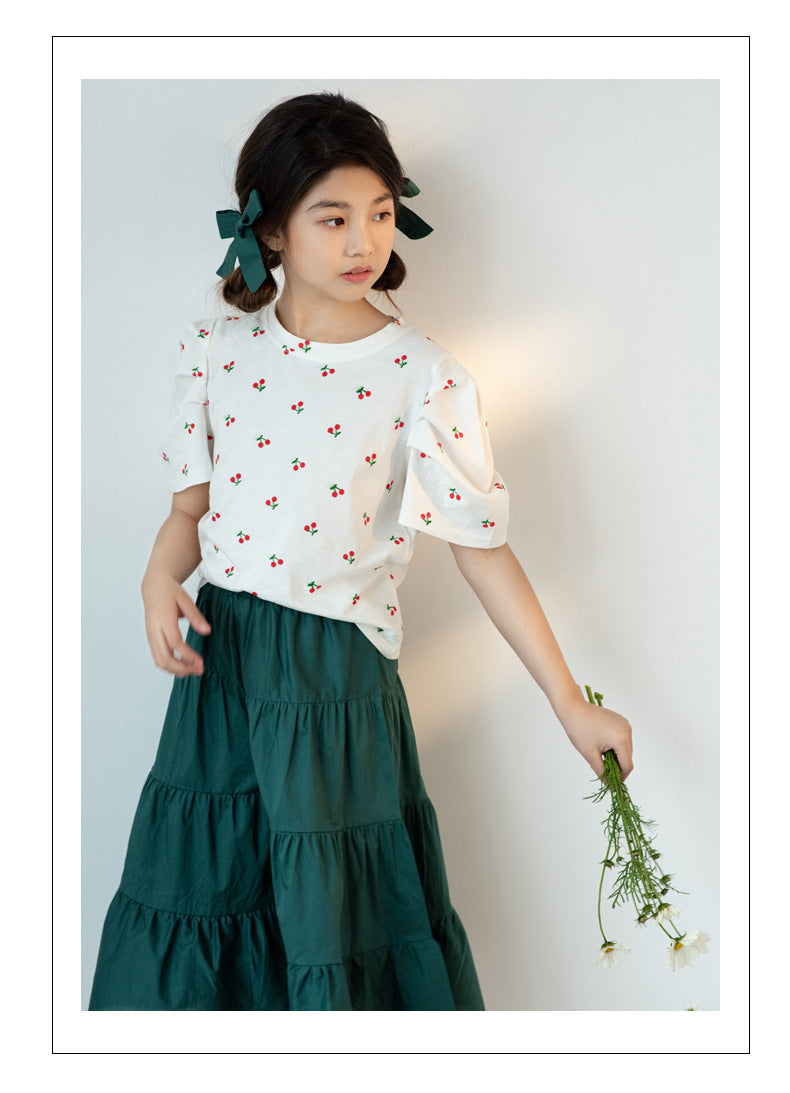 Korean Version Of Morandi Culottes Set Women's Big Kids Casual Pants Set - Image 2