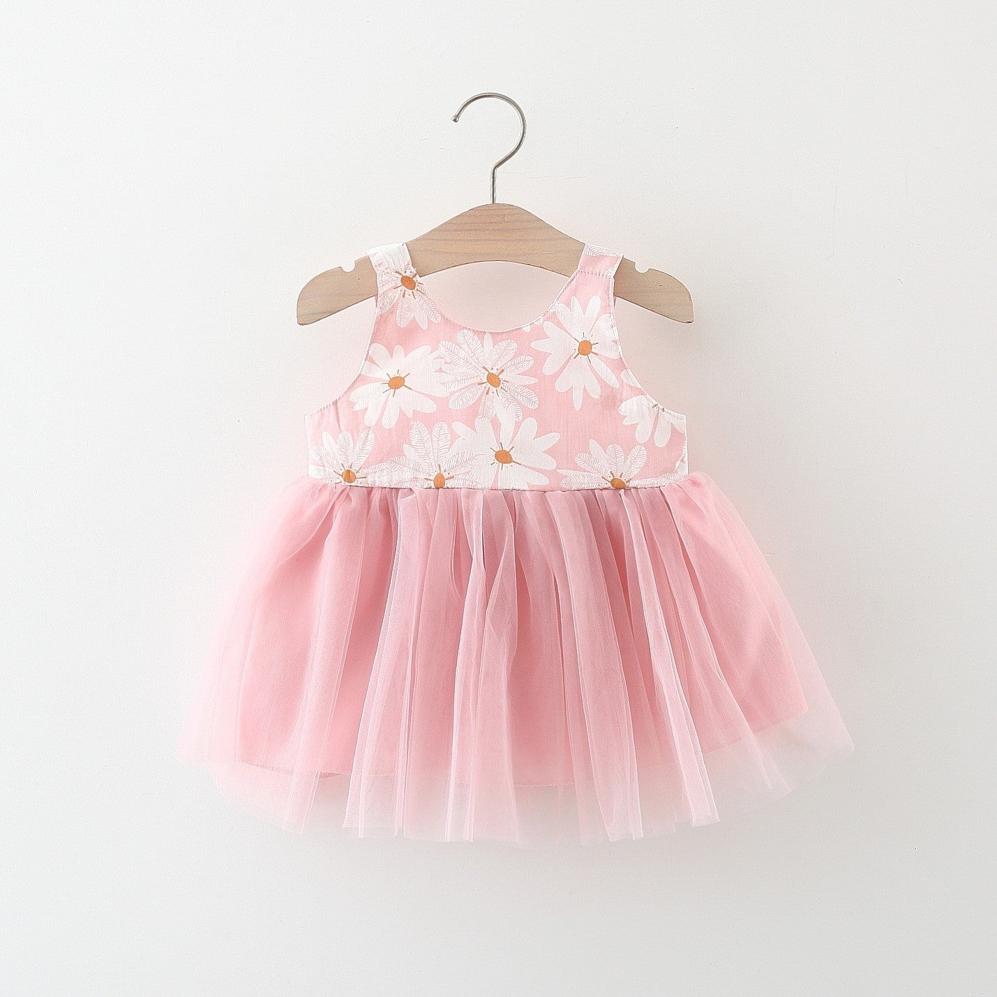 Girls' Summer New Floral Mesh Slip Dress - Image 9