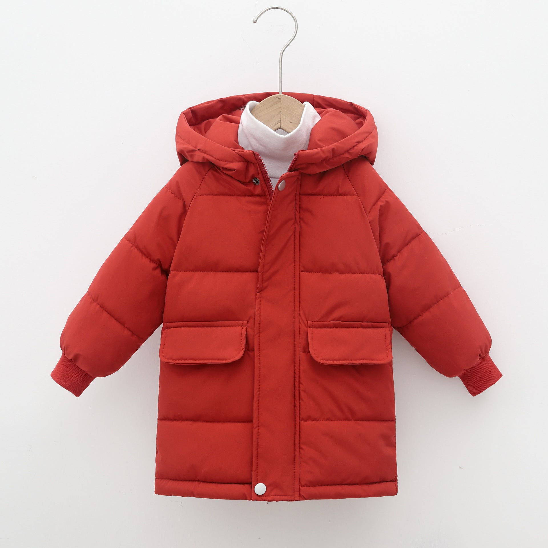 Mid-length Children's Cotton Clothes Hooded Thickened Jacket - Image 10