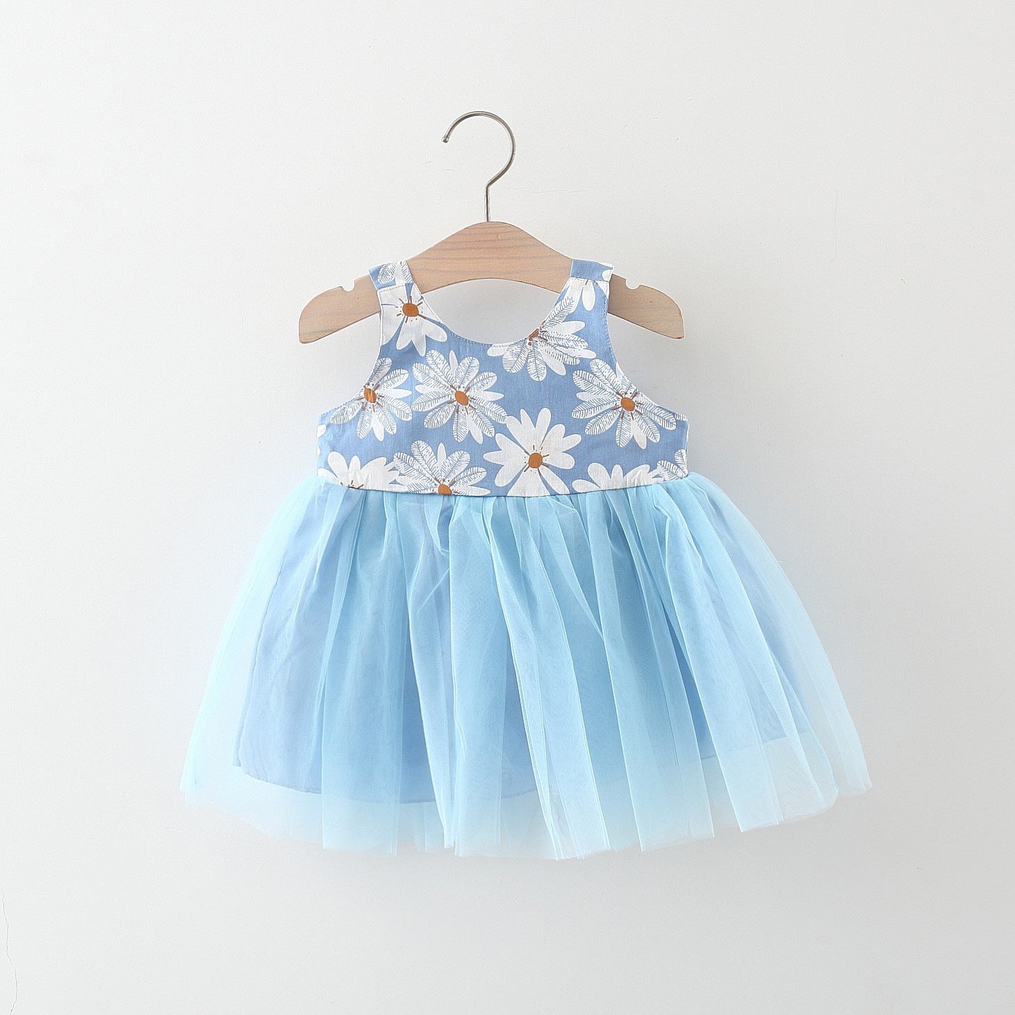 Girls' Summer New Floral Mesh Slip Dress - Image 10