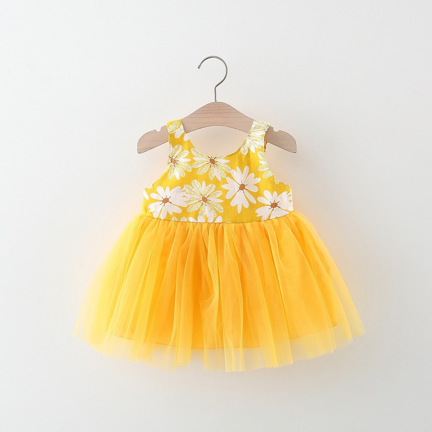 Girls' Summer New Floral Mesh Slip Dress - Image 8
