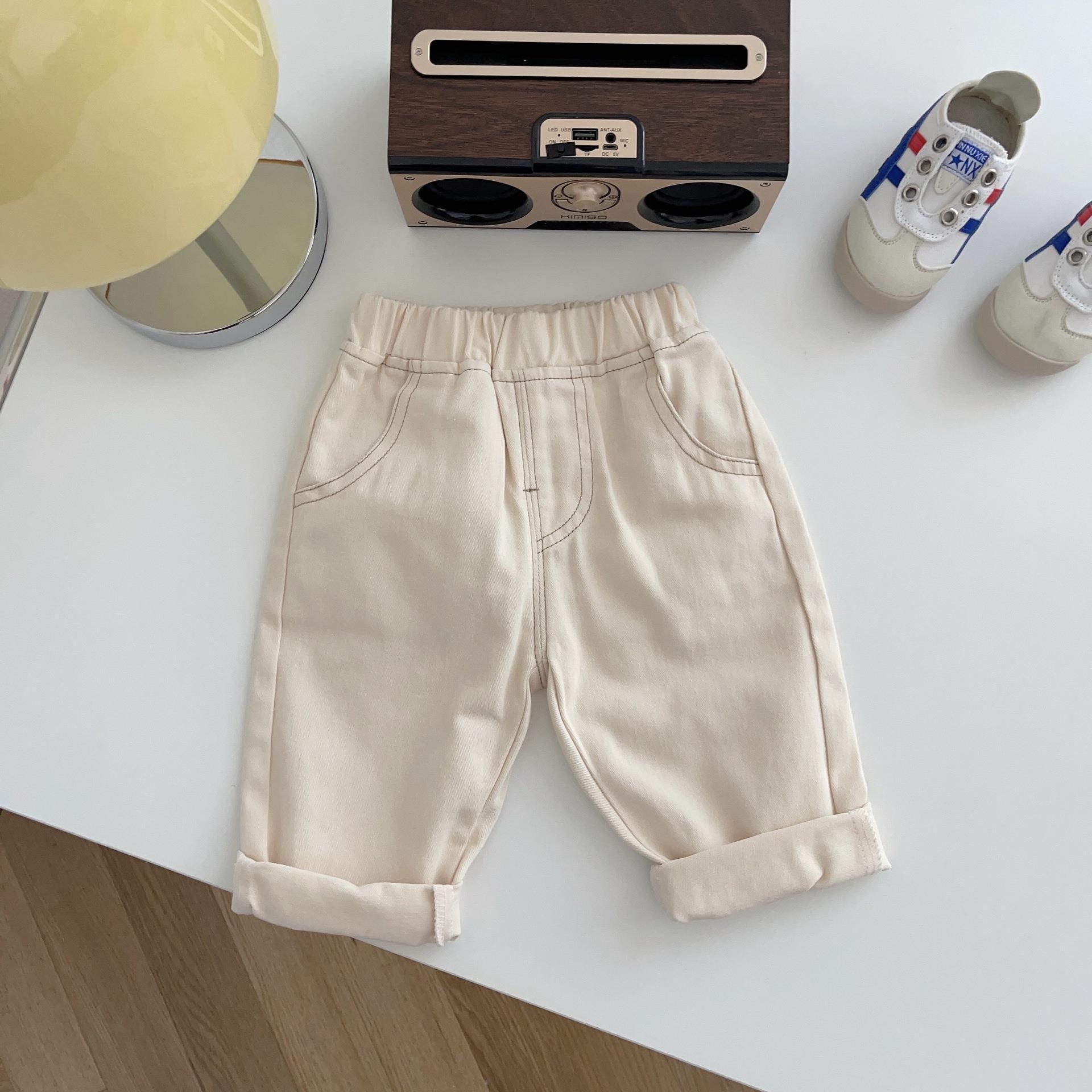 Soft Casual Children Simple Solid Color Jeans - Image 9