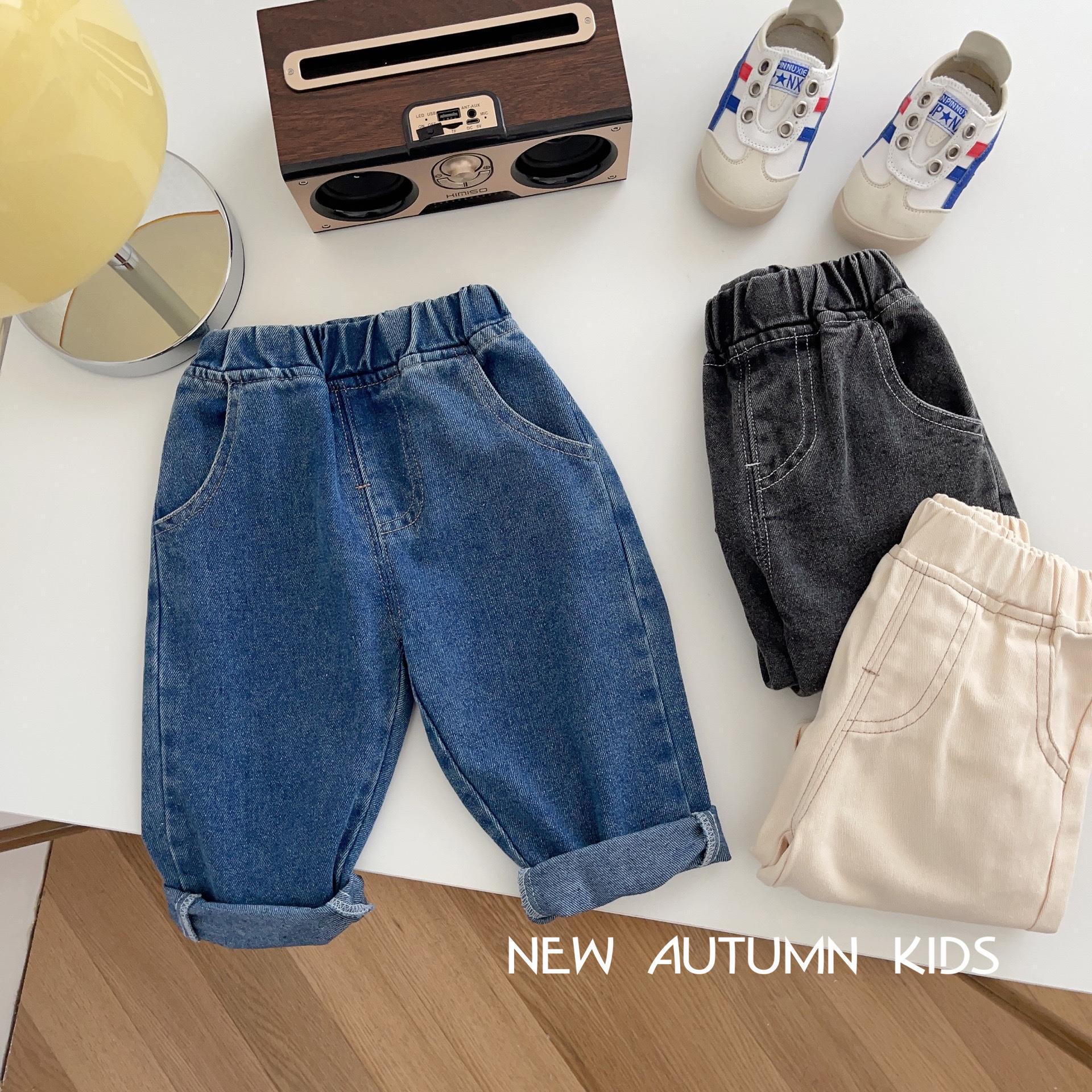 Soft Casual Children Simple Solid Color Jeans - Image 7