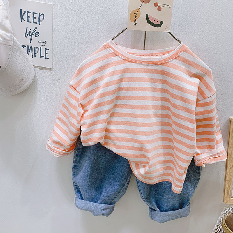 Temperament Striped Bottoming Shirt Tops For Boys And Girls - Image 2