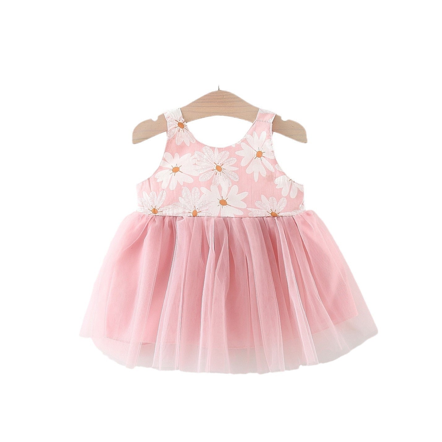 Girls' Summer New Floral Mesh Slip Dress - Image 4