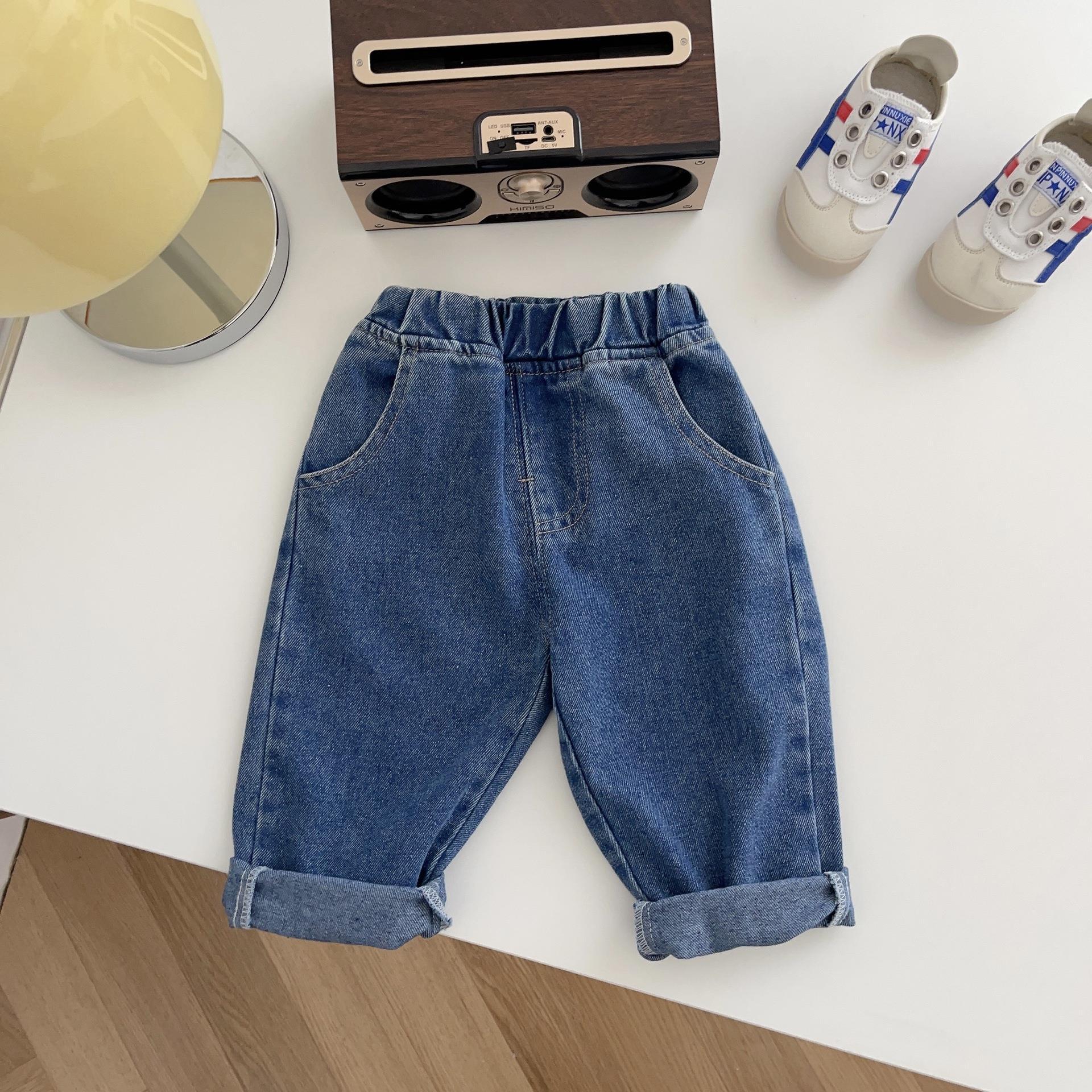 Soft Casual Children Simple Solid Color Jeans - Image 8