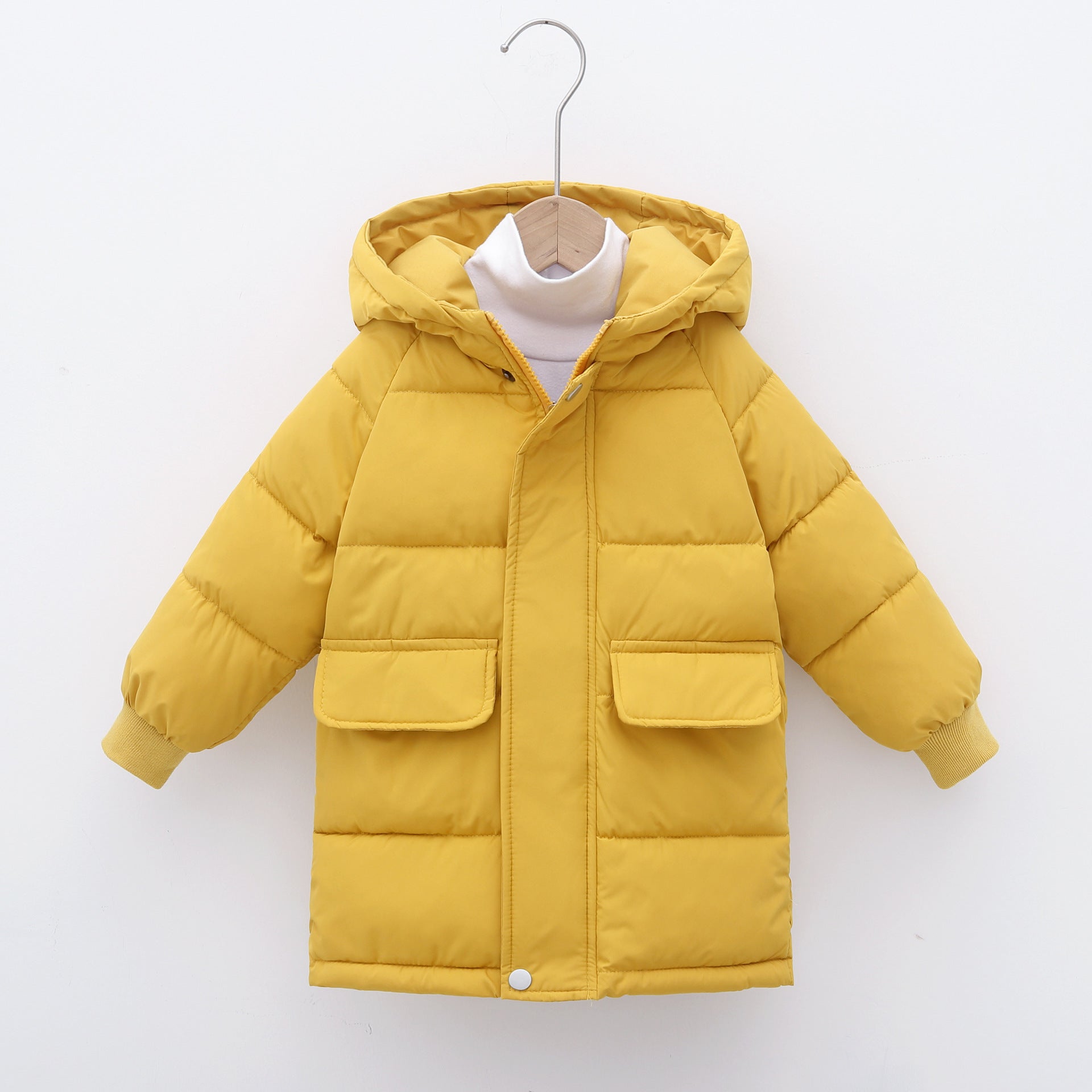 Mid-length Children's Cotton Clothes Hooded Thickened Jacket - Image 11