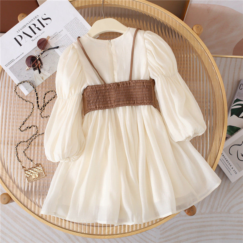 Girls' Dress Two-piece Vest Set Long Sleeve - Image 2